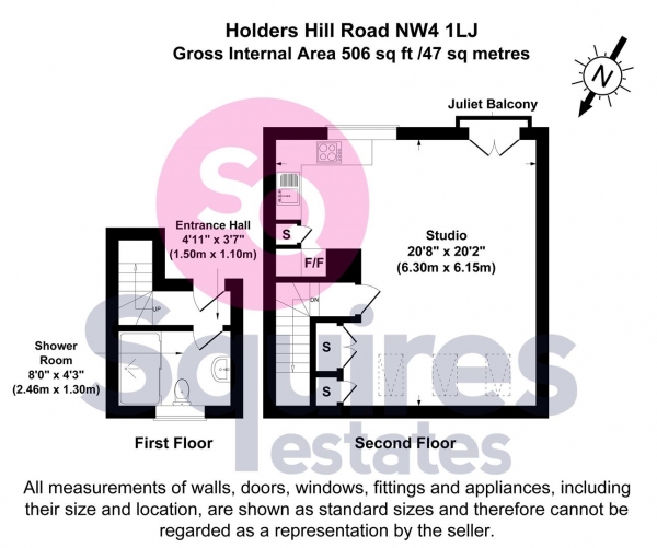 Floor Plan Image for Studio Flat for Sale in Holders Hill Road, London