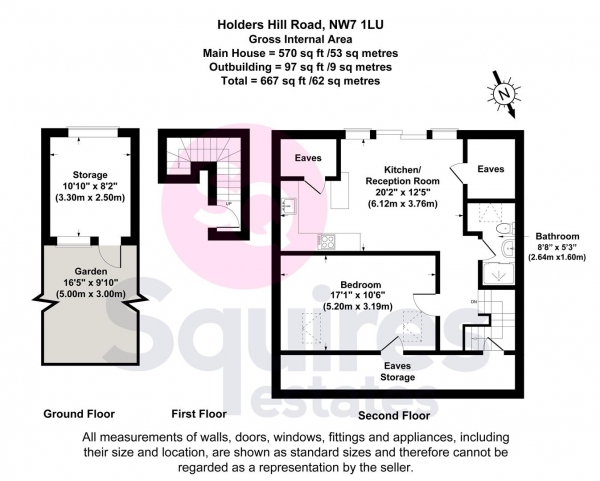 Floor Plan Image for 1 Bedroom Flat for Sale in Holders Hill Road, Mill Hill, London