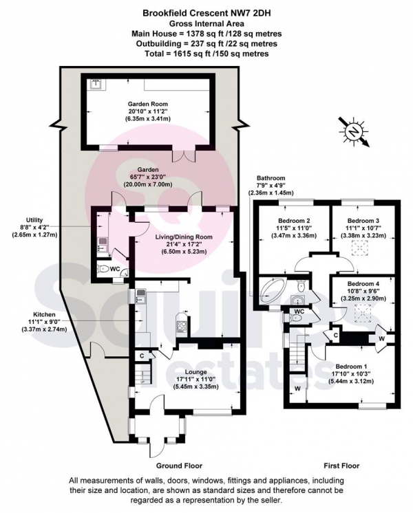 Floor Plan Image for 4 Bedroom Semi-Detached House for Sale in Brookfield Crescent, Mill Hill