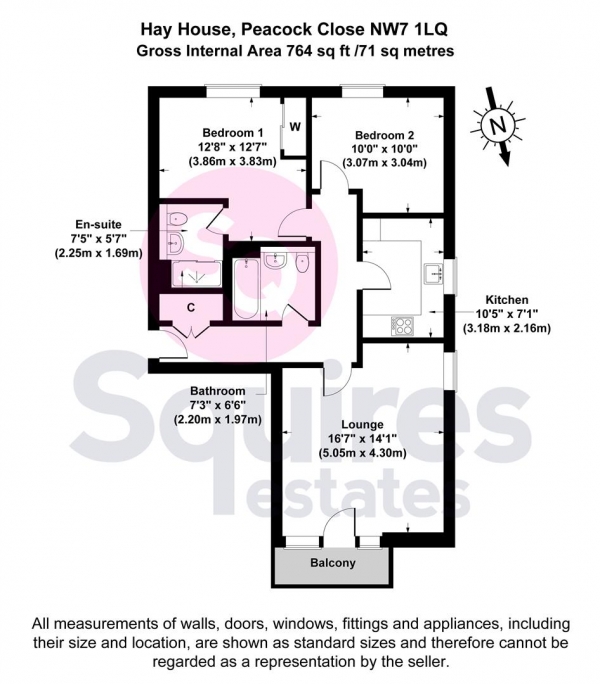 Floor Plan Image for 2 Bedroom Flat for Sale in Peacock Close, London