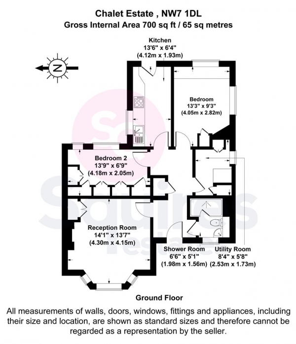 Floor Plan Image for 2 Bedroom Semi-Detached House for Sale in Chalet Estate, Hammers Lane, London