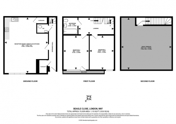 Floor Plan Image for 2 Bedroom Terraced House for Sale in Beagle Close, Mill Hill