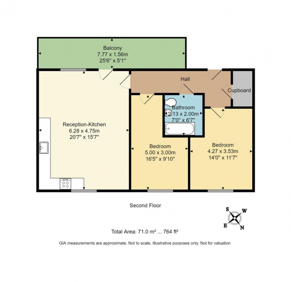 Floor Plan Image for 2 Bedroom Flat for Sale in Beagle Close, Mill Hill