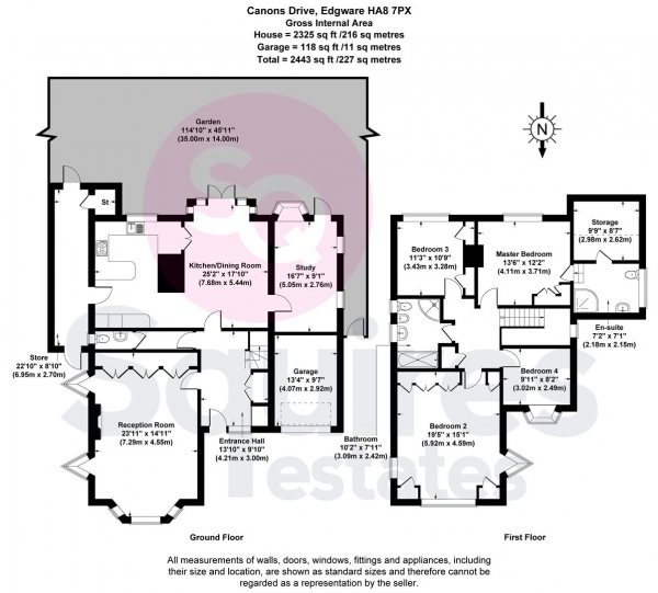 Floor Plan Image for 4 Bedroom Detached House to Rent in Canons Drive, Edgware