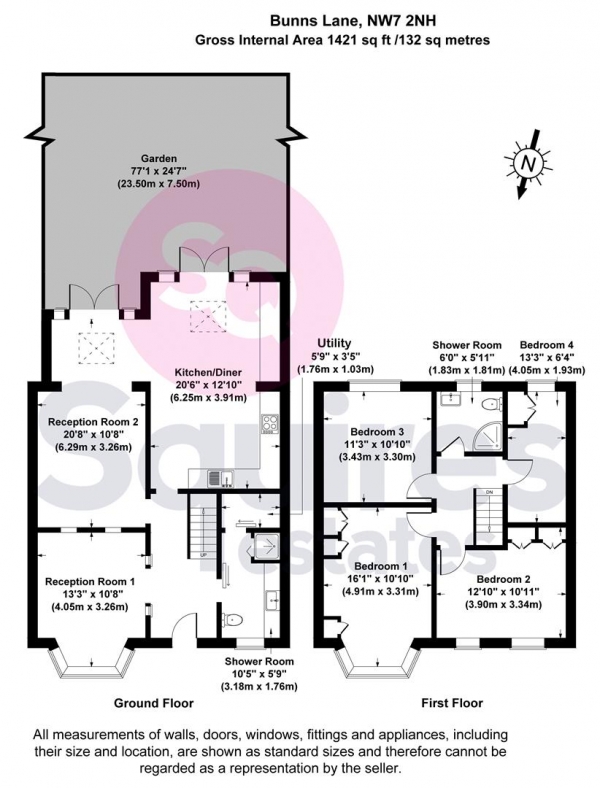 Floor Plan Image for 4 Bedroom Semi-Detached House for Sale in Bunns Lane, Mill Hill