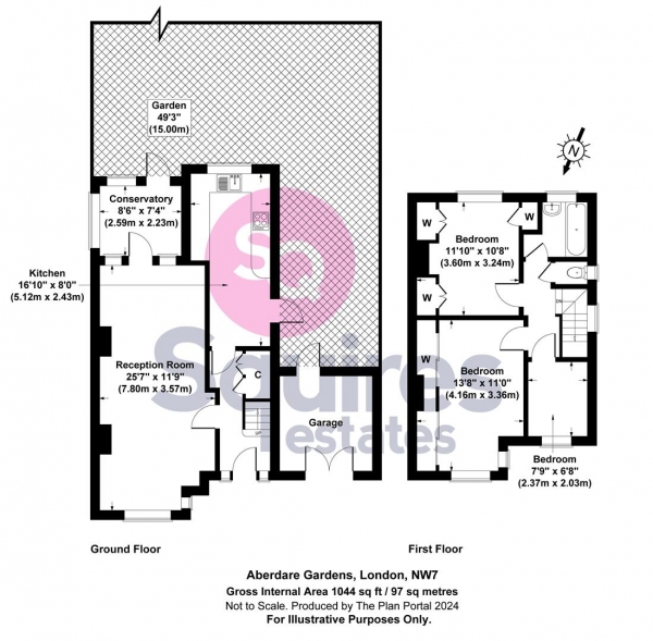 Floor Plan Image for 3 Bedroom Semi-Detached House for Sale in Aberdare Gardens, Mill Hill, London