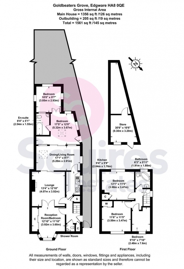 Floor Plan Image for 4 Bedroom End of Terrace House for Sale in Goldbeaters Grove, Edgware