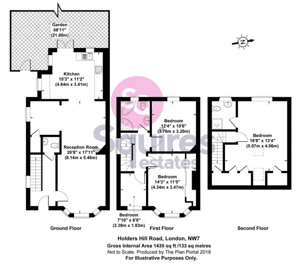 Floor Plan Image for 4 Bedroom Semi-Detached House for Sale in Holders Hill Road, Mill Hill