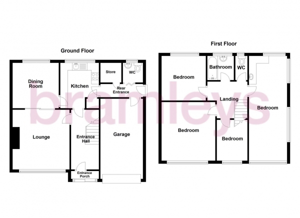 Floor Plan for 4 Bedroom Semi-Detached House for Sale in Trenance Gardens, Greetland, Halifax, HX4, 8NN -  &pound300,000