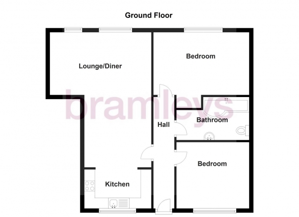 Floor Plan Image for 2 Bedroom Flat for Sale in Beverley Place, Boothtown, Halifax