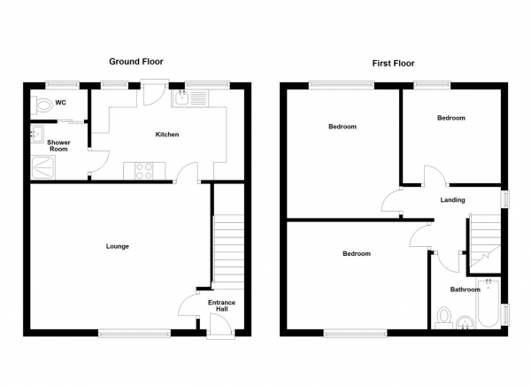 Floor Plan Image for 3 Bedroom End of Terrace House for Sale in West View, Holywell Green