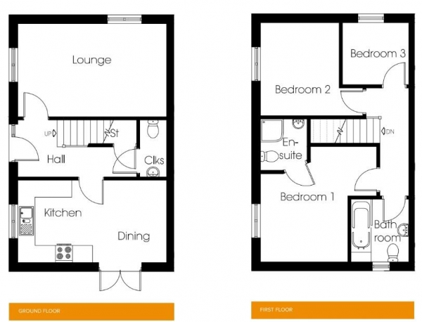 Floor Plan Image for 3 Bedroom Semi-Detached House for Sale in The Ashford, Calder Mews, Greetland, Halifax