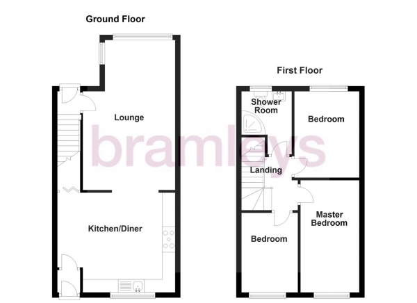 Floor Plan for 3 Bedroom Terraced House for Sale in Northgate, Holwywell Green, HX4, 9AQ -  &pound180,000