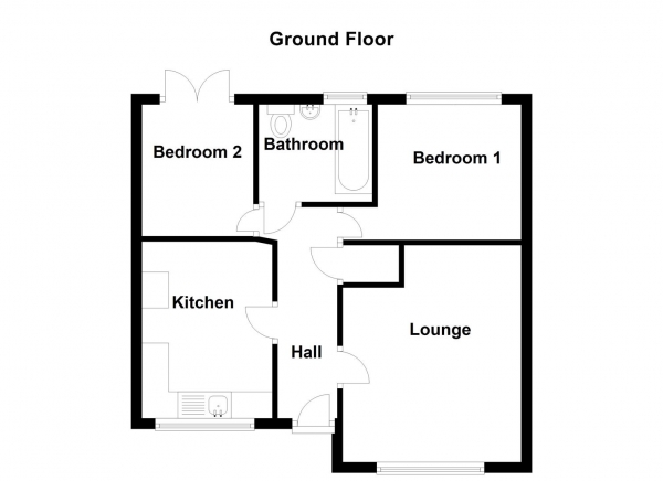 Floor Plan Image for 2 Bedroom Terraced Bungalow for Sale in Bradley View, Holywell Green, Halifax