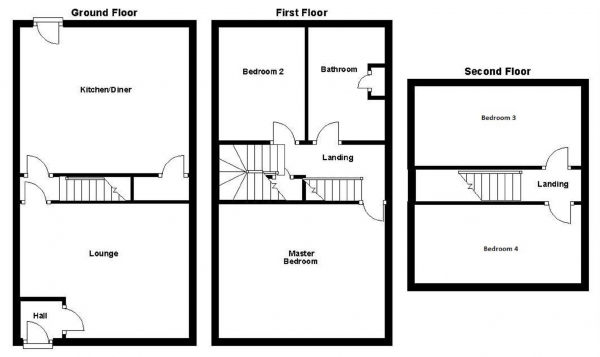 Floor Plan Image for 4 Bedroom End of Terrace House for Sale in Albert Street, Elland