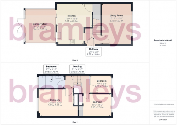 Floor Plan Image for 3 Bedroom Semi-Detached House for Sale in Grasmere Drive, Elland