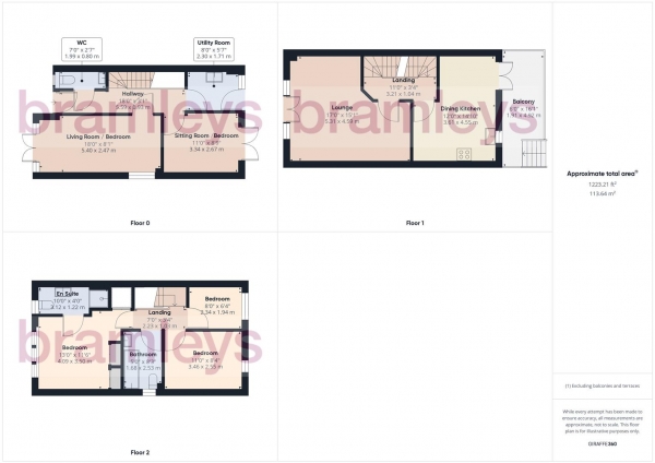 Floor Plan for 4 Bedroom Town House for Sale in Buckstones Close, Holywell Green, Halifax, HX4, 9DZ -  &pound310,000