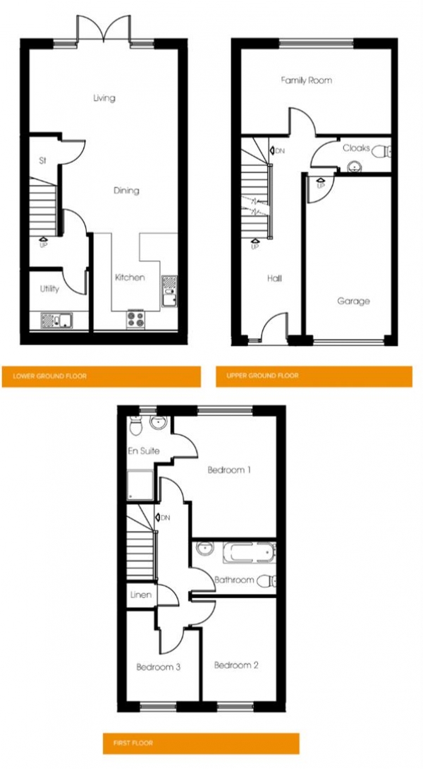 Floor Plan Image for 4 Bedroom Mews for Sale in The Bramham, Calder Mews, Greetland, Halifax