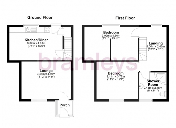 Floor Plan Image for 2 Bedroom End of Terrace House for Sale in Trooper Lane, Southowram, Halifax