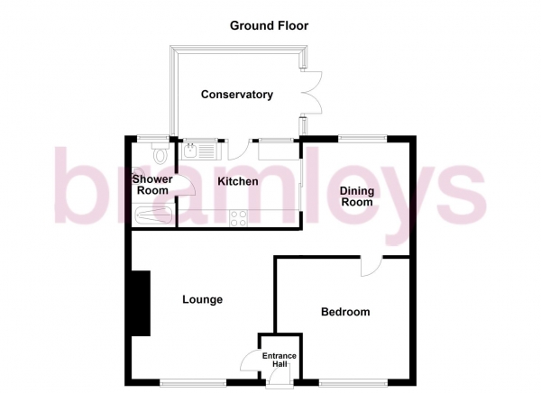 Floor Plan Image for 1 Bedroom Semi-Detached Bungalow for Sale in South Lane Gardens, Elland