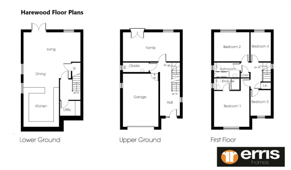 Floor Plan Image for 4 Bedroom Detached House for Sale in The Harewood, Calder Mews, Rochdale Road, Greetland, Halifax