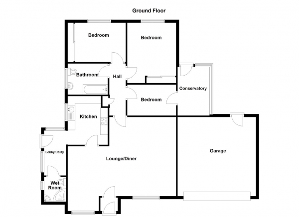 Floor Plan Image for 3 Bedroom Detached Bungalow for Sale in Wellgarth, Halifax