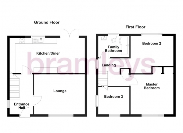 Floor Plan Image for 3 Bedroom Semi-Detached House for Sale in Myrtle Gardens, Halifax