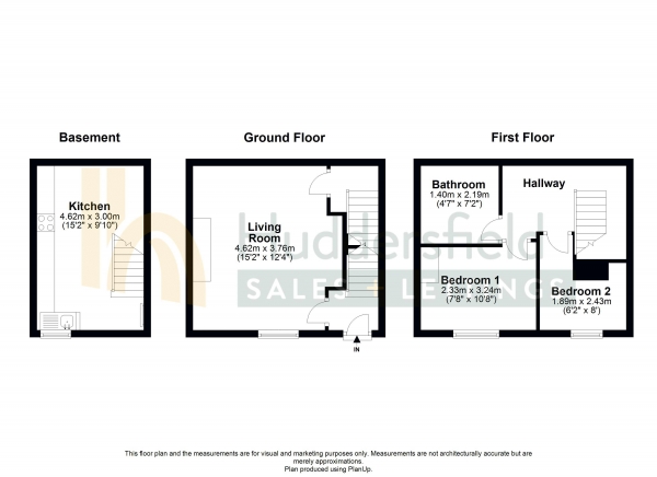 Floor Plan Image for 2 Bedroom Terraced House to Rent in Scholes Road, Huddersfield