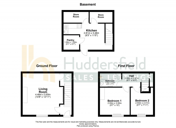 Floor Plan Image for 2 Bedroom Terraced House for Sale in Dorset Street, Huddersfield