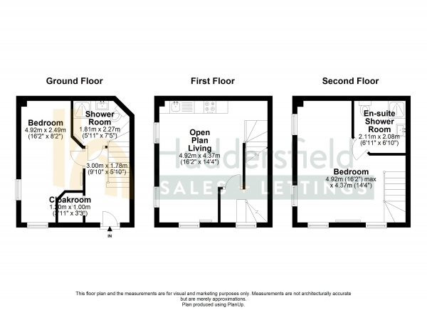 Floor Plan Image for 2 Bedroom Semi-Detached House to Rent in Marlington Drive, Huddersfield