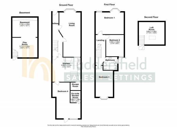 Floor Plan Image for 4 Bedroom Terraced House for Sale in Sixth Avenue, London