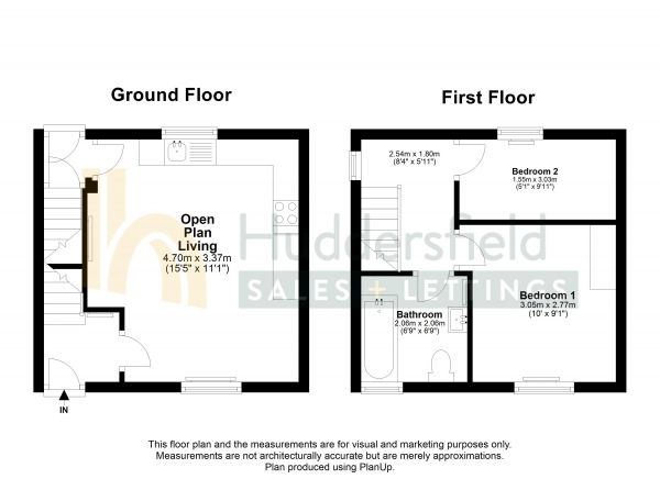 Floor Plan Image for 2 Bedroom Terraced House for Sale in Lower Quarry Road, Huddersfield