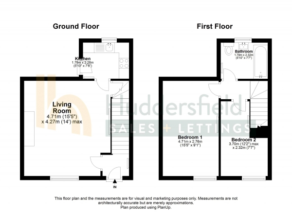 Floor Plan Image for 2 Bedroom Terraced House to Rent in North Street, Huddersfield