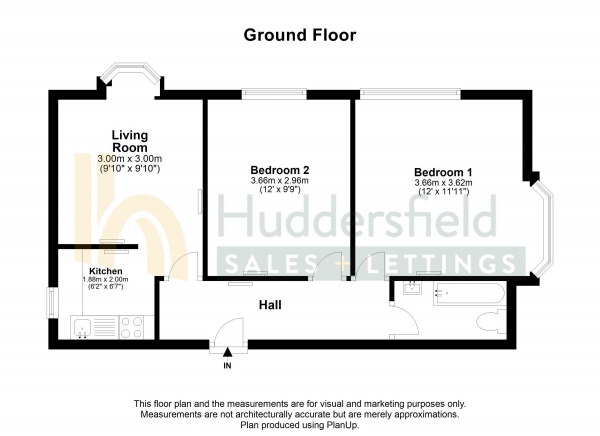 Floor Plan Image for 2 Bedroom Apartment for Sale in Redwing Crescent, Huddersfield