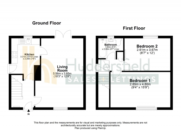 Floor Plan Image for 2 Bedroom Semi-Detached House for Sale in Tolson Crescent, Huddersfield