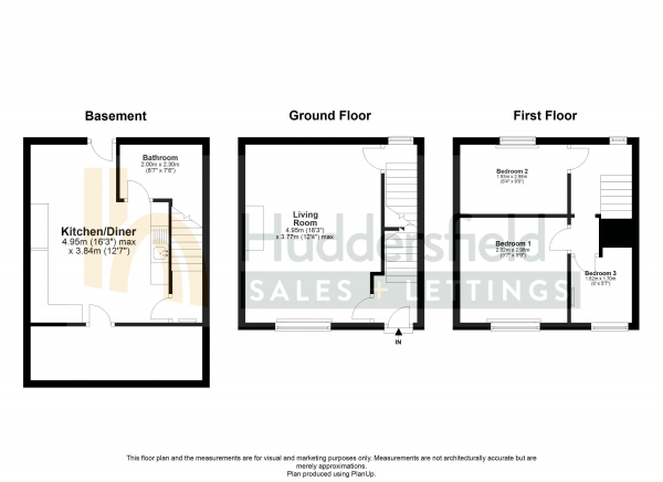 Floor Plan Image for 3 Bedroom Terraced House for Sale in Chapel Terrace, Huddersfield