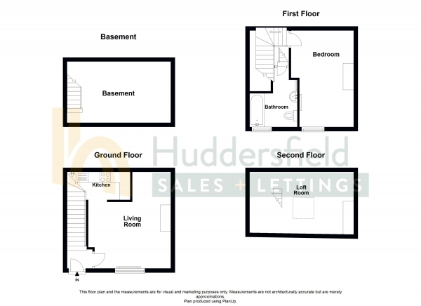 Floor Plan Image for 1 Bedroom Terraced House to Rent in Leef Street, Huddersfield