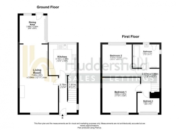 Floor Plan Image for 3 Bedroom Semi-Detached House for Sale in Ingleton Road, Huddersfield