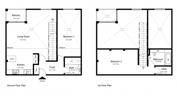 Floor Plan Image for 2 Bedroom Apartment for Sale in Equilibrium, Huddersfield