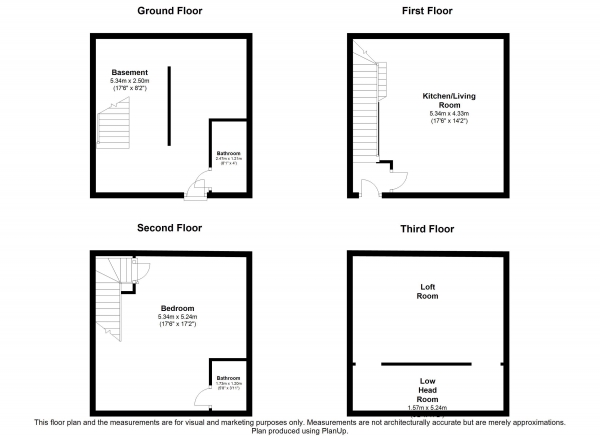 Floor Plan Image for 1 Bedroom Terraced House to Rent in Blackhouse Road, Huddersfield