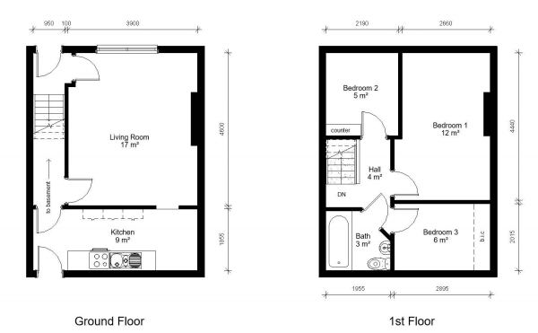 Floor Plan Image for 3 Bedroom Terraced House to Rent in New Street, Huddersfield