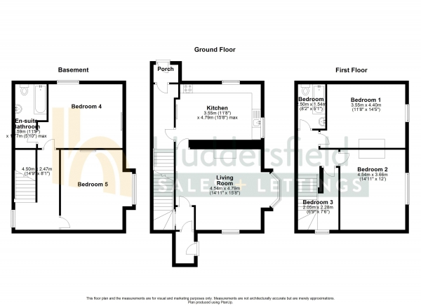 Floor Plan Image for 5 Bedroom Detached House to Rent in Reinwood Road, Huddersfield