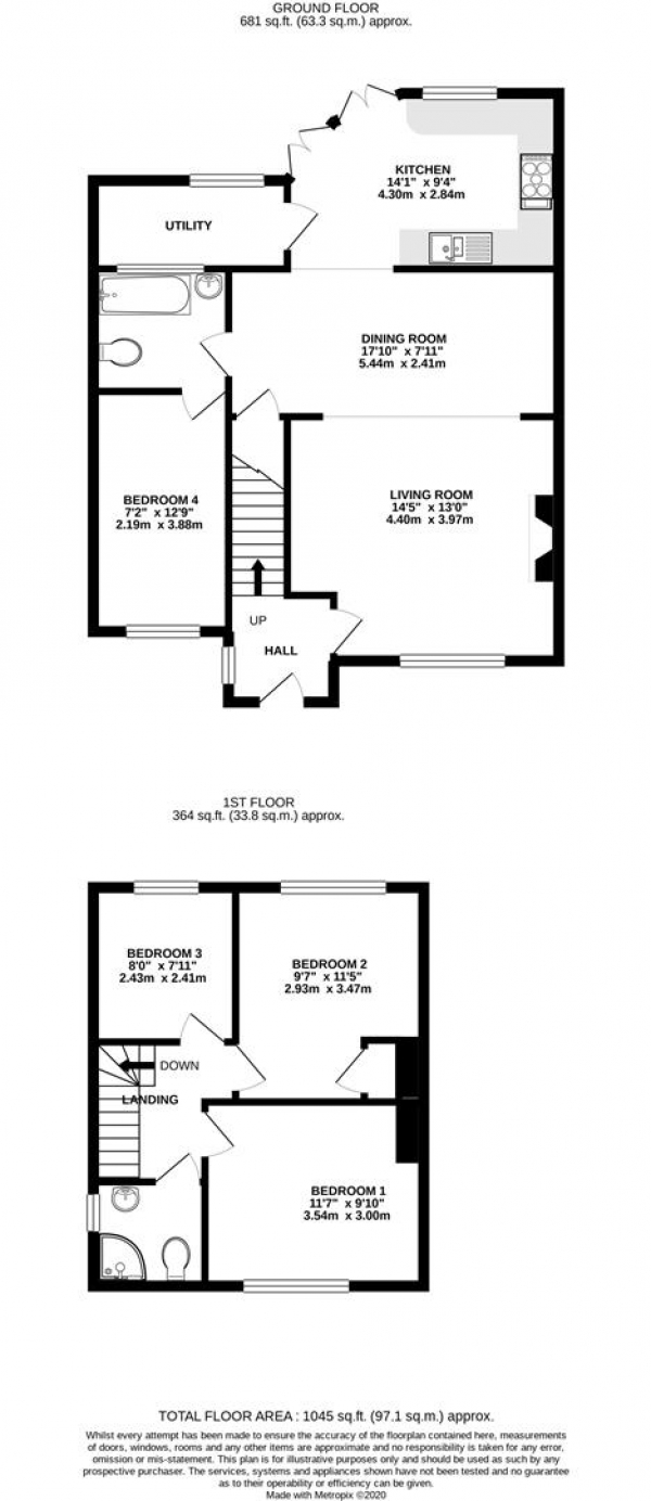 Floor Plan Image for 4 Bedroom Property for Sale in Whitethorn Avenue, Yiewsley, West Drayton