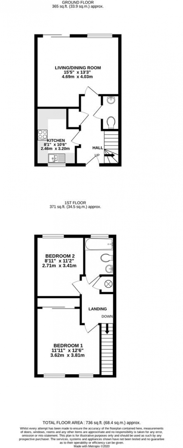 Floor Plan Image for 2 Bedroom Property for Sale in Evergreen Drive, West Drayton, Middlesex, UB7 9GQ