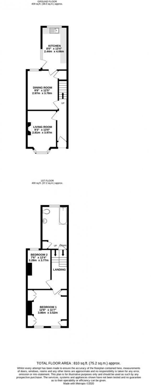 Floor Plan Image for 2 Bedroom Terraced House for Sale in The Green, West Drayton