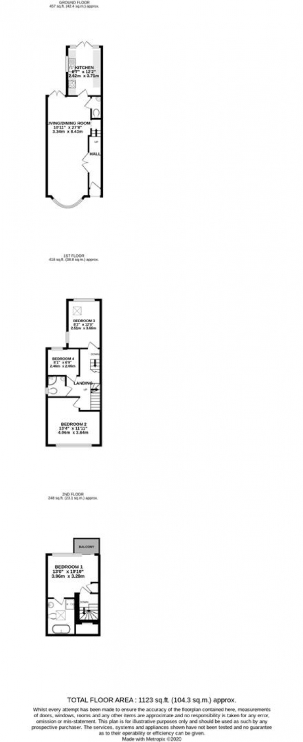 Floor Plan Image for 4 Bedroom Property for Sale in Otterfield Road, West Drayton