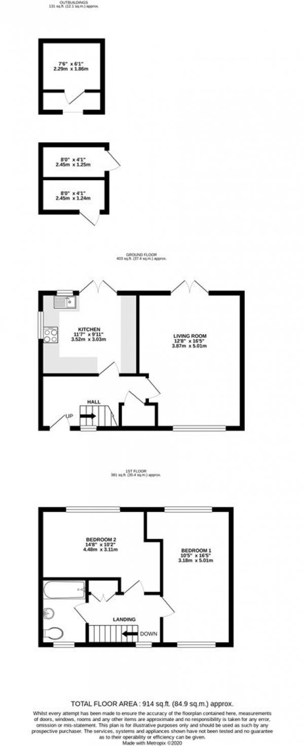 Floor Plan Image for 2 Bedroom End of Terrace House for Sale in Briar Way, West Drayton