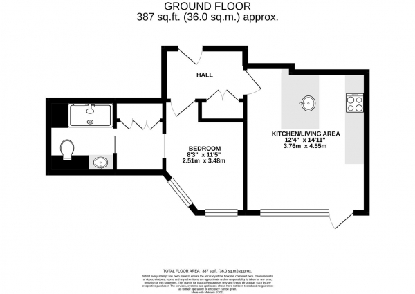 Floor Plan Image for 1 Bedroom Apartment for Sale in High Street, Yiewsley, West Drayton