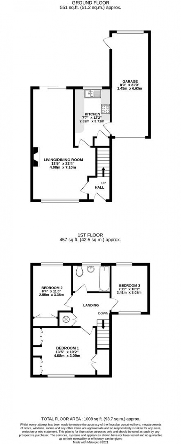 Floor Plan Image for 3 Bedroom Property for Sale in Sipson Road, West Drayton