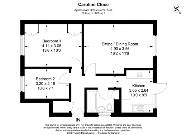 Floor Plan Image for 2 Bedroom Maisonette for Sale in Caroline Close, West Drayton